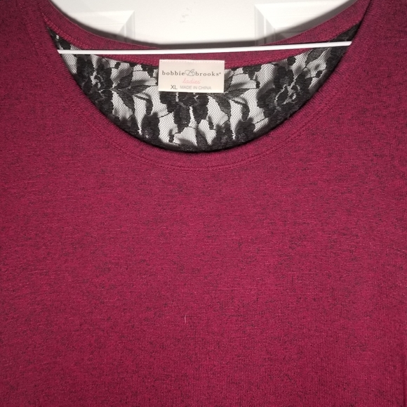 Red long sleeved t-shirt dress - Picture 2 of 5